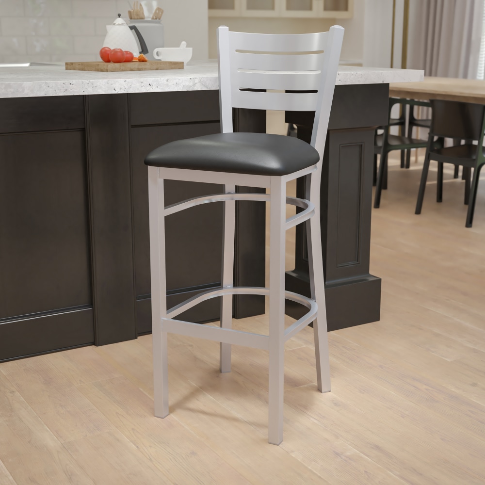 Flash Furniture Metal/Vinyl Restaurant Barstool With Slat Back,