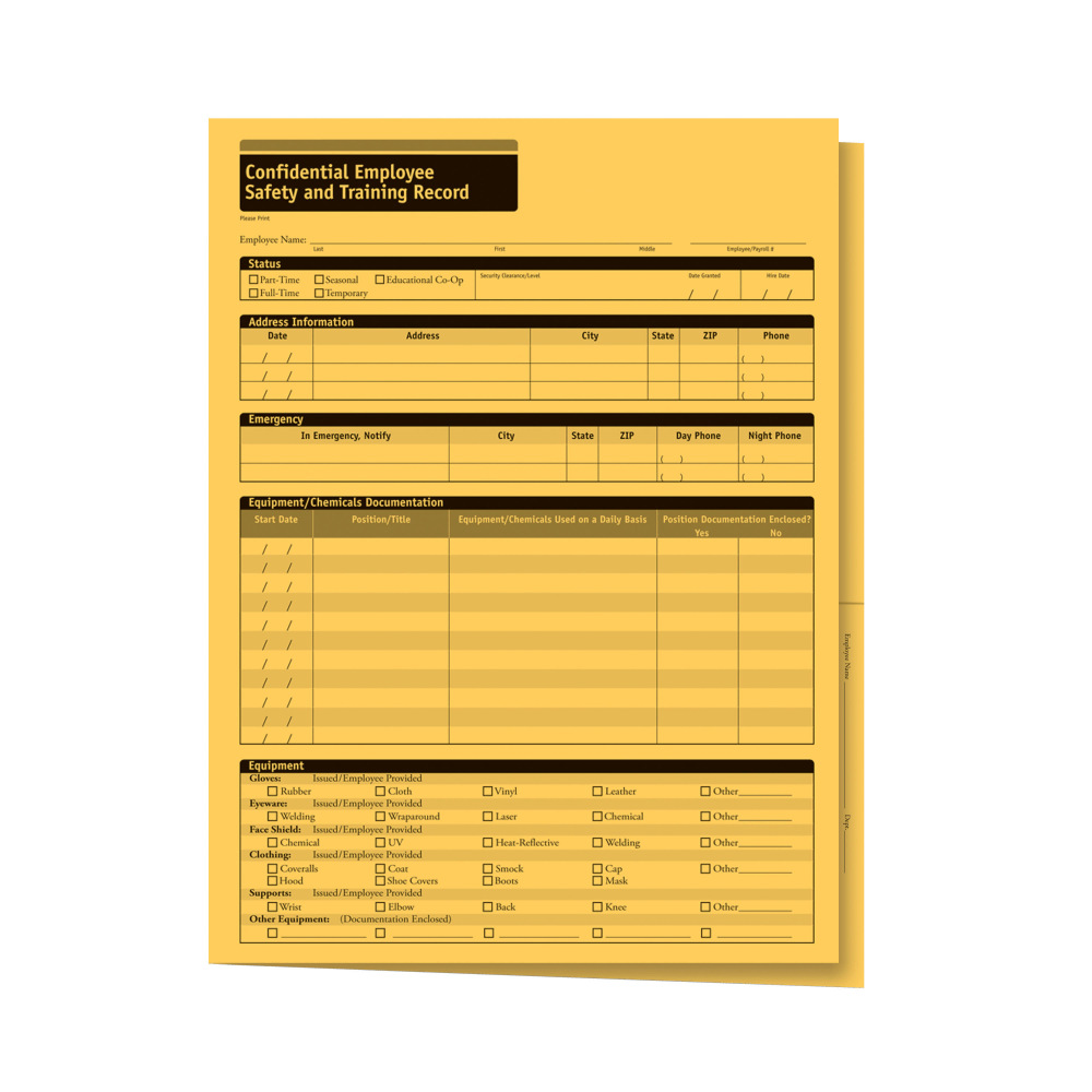 ComplyRight Confidential Employee Safety And Training Record