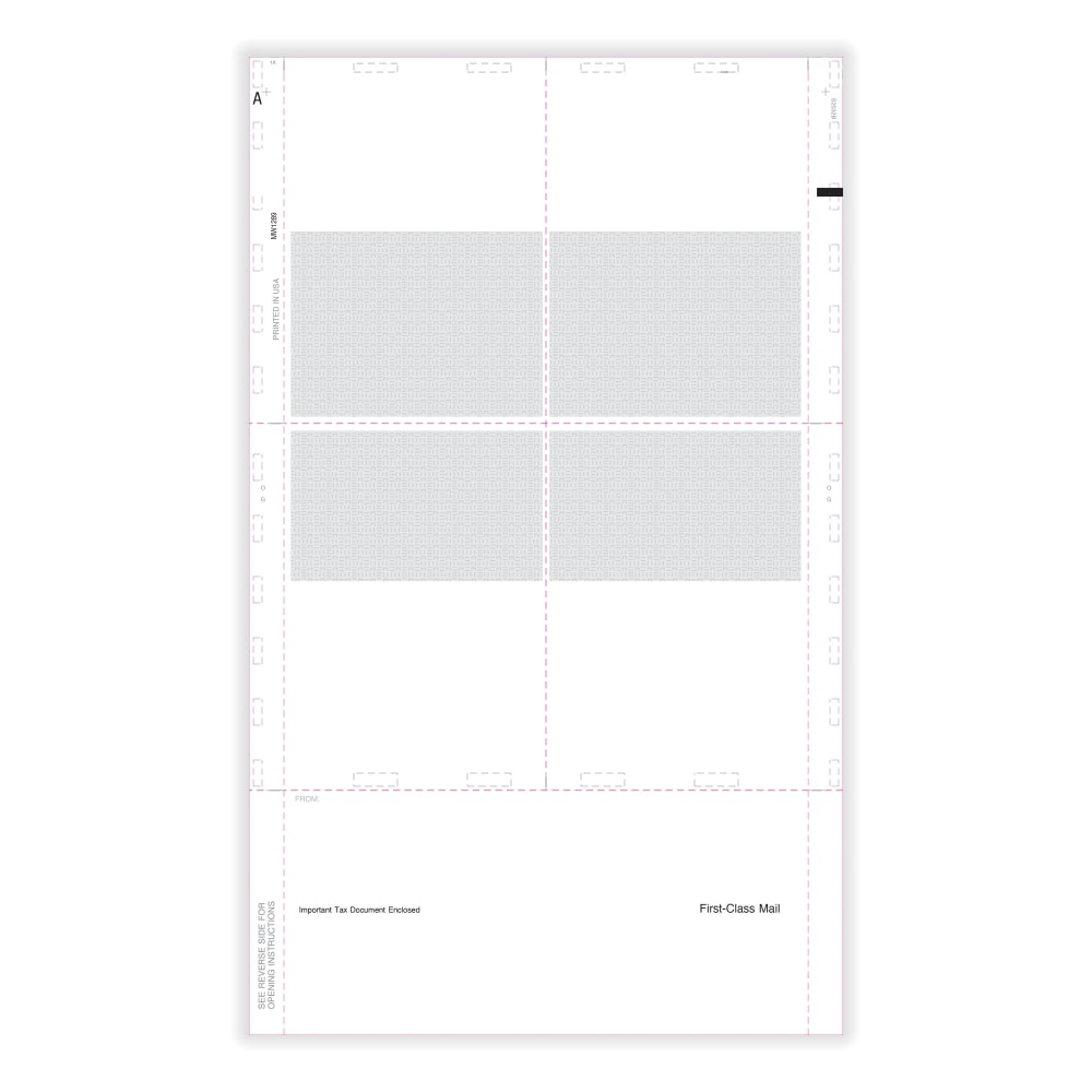 ComplyRight® W-2 Tax Forms, 4-Up (Box), With Printed