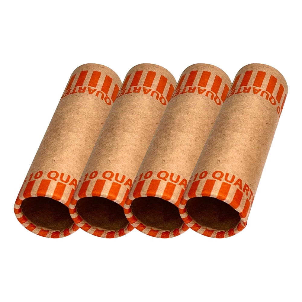 Office Depot® Brand Preformed Tubular Coin Wrappers, Quarter,