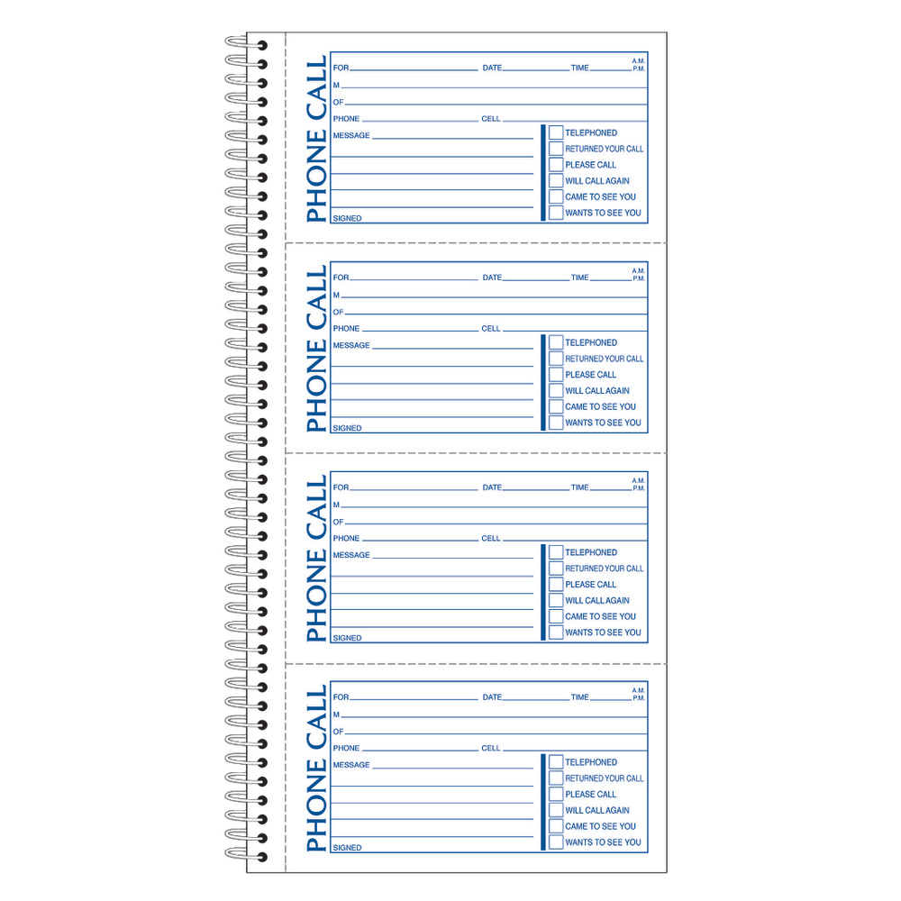 Adams® Phone Message Books, 11" x 5 1/2",