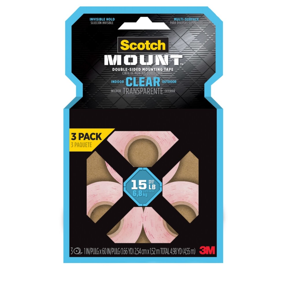 Scotch-Mount™ Clear Double-Sided Mounting Tape , 1 in