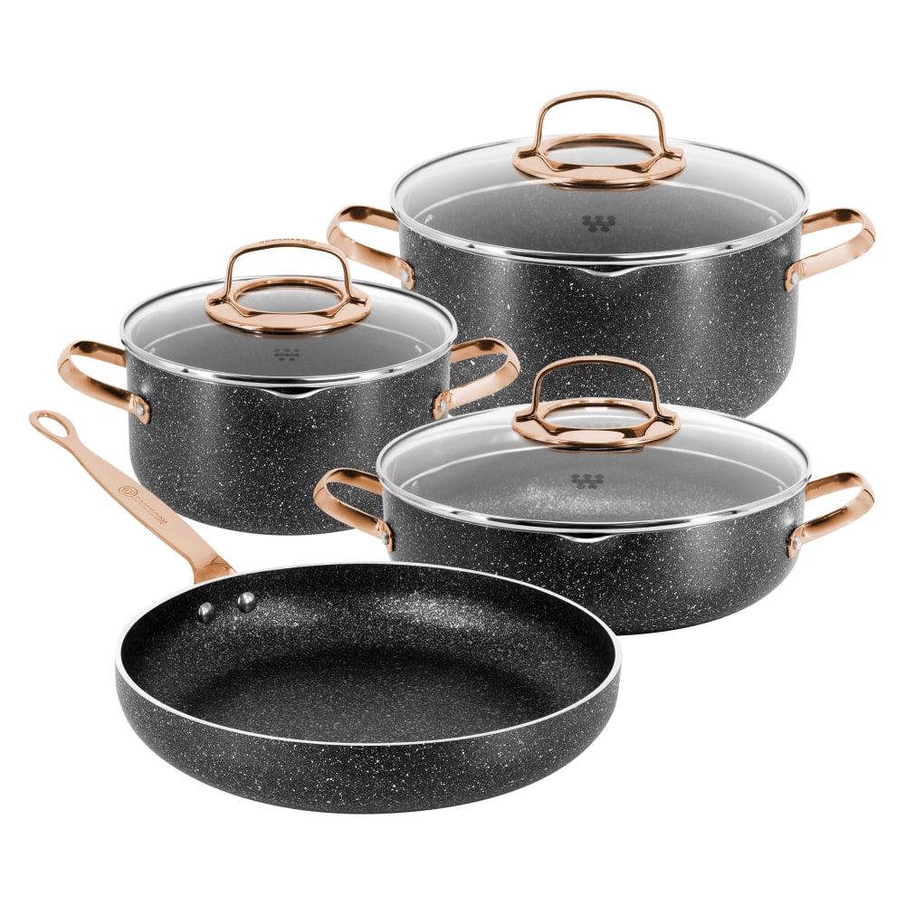 Korkmaz Galaksi 7-Piece Aluminum Nonstick Cookware Set, Black,