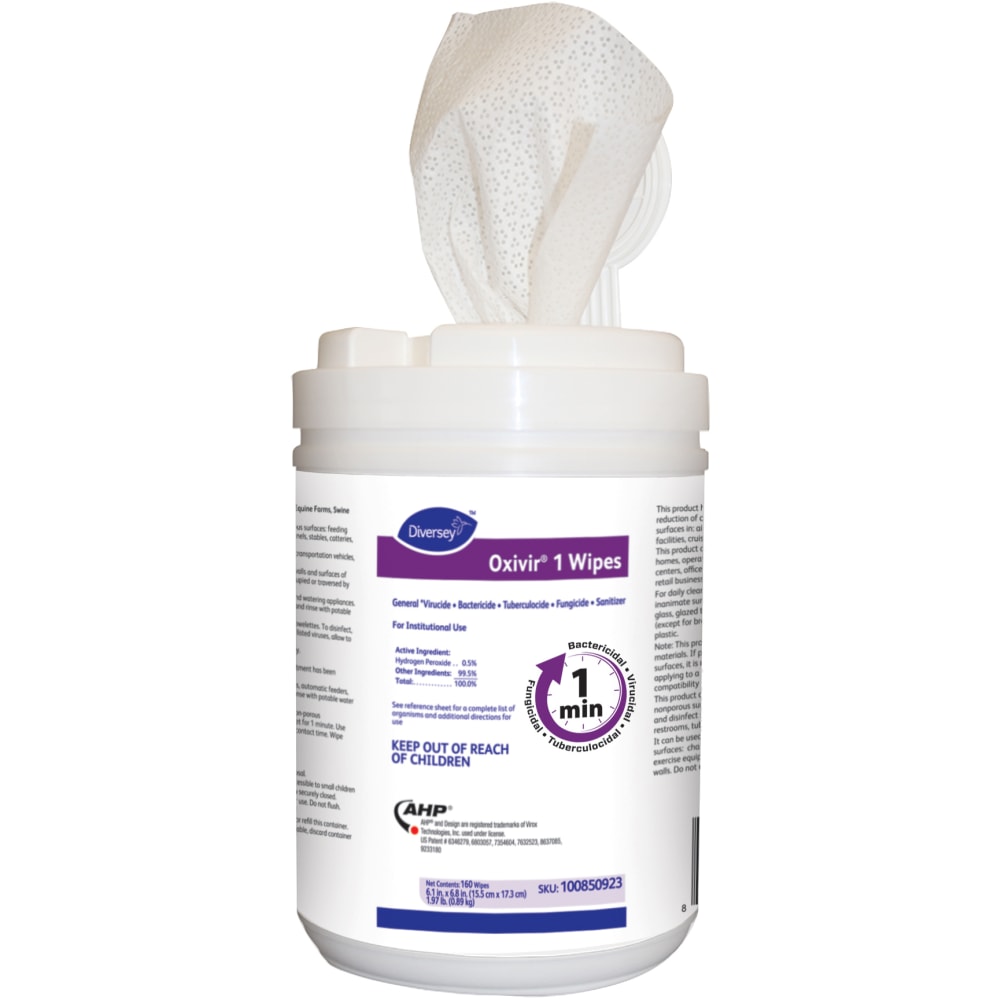 Diversey Oxivir 1 Wipes, 6" x 7", 160