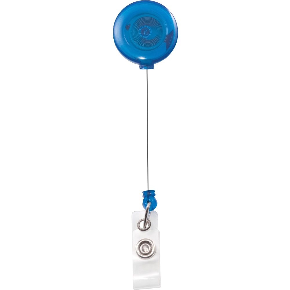 Advantus Translucent Retractable ID Card Reel With Snaps,