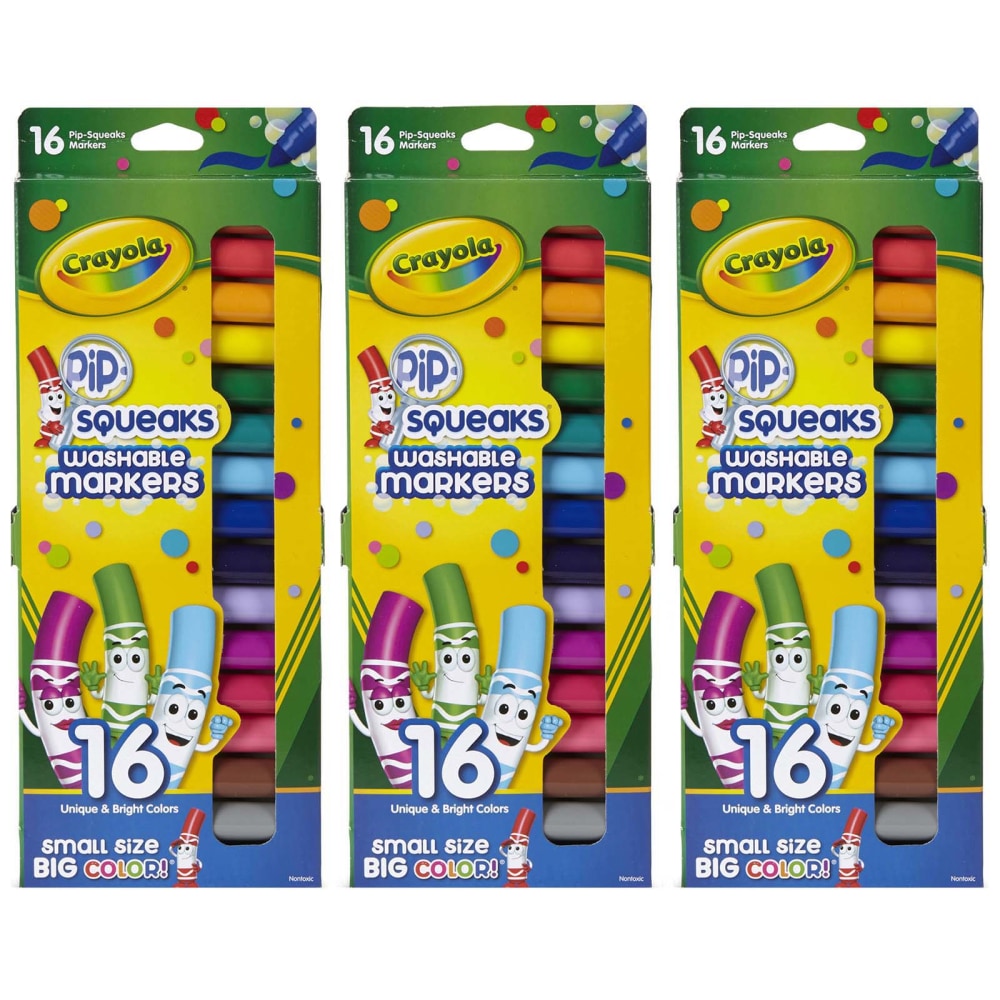 Crayola® Pip Squeaks Washable Markers, Assorted Colors, 16