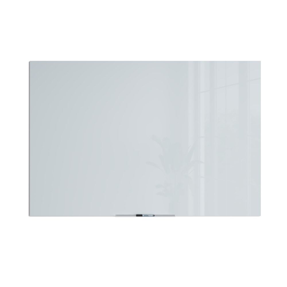 U Brands® Floating Non-Magnetic Glass Dry-Erase Board, 72"
