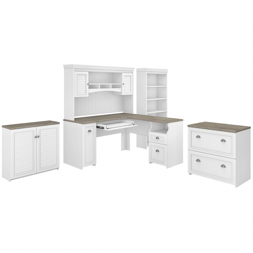 Bush Furniture Fairview 60"W L-Shaped Desk With Hutch,