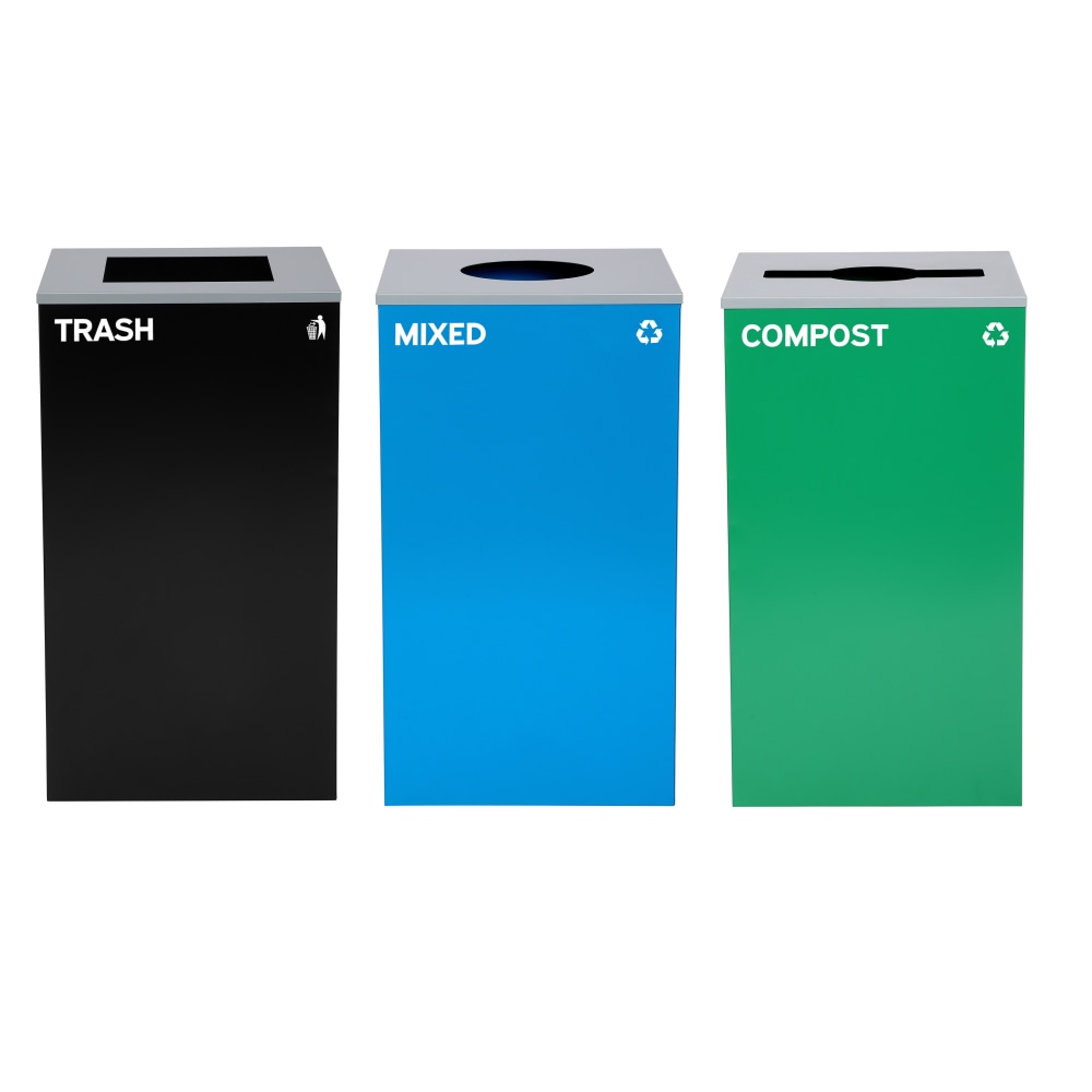 Alpine Industries Stainless-Steel Open Top Mixed Recycling,