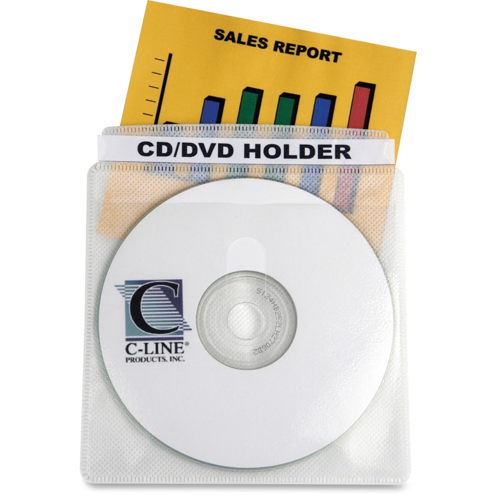 C-Line Deluxe Individual CD/DVD Holders - 50/BX, 61988