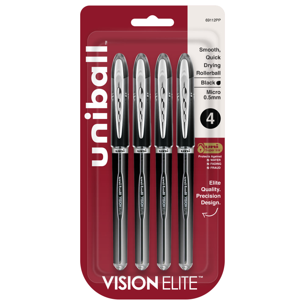 uni-ball® Vision™ Elite™ Liquid Ink Rollerball Pens, Microtip,