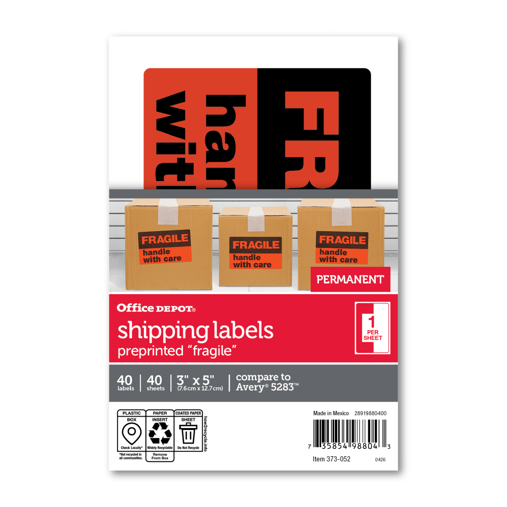 Avery® Full-Sheet Vibrant Color-Printing Labels, 8 1/2 X 11, Matte