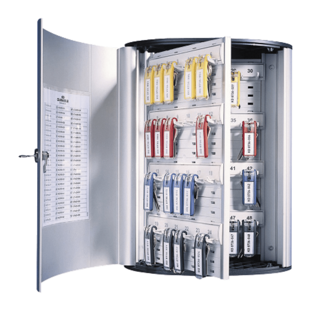 Durable 72-Key Locking Tag-Style Aluminum Key Tag Cabinet,