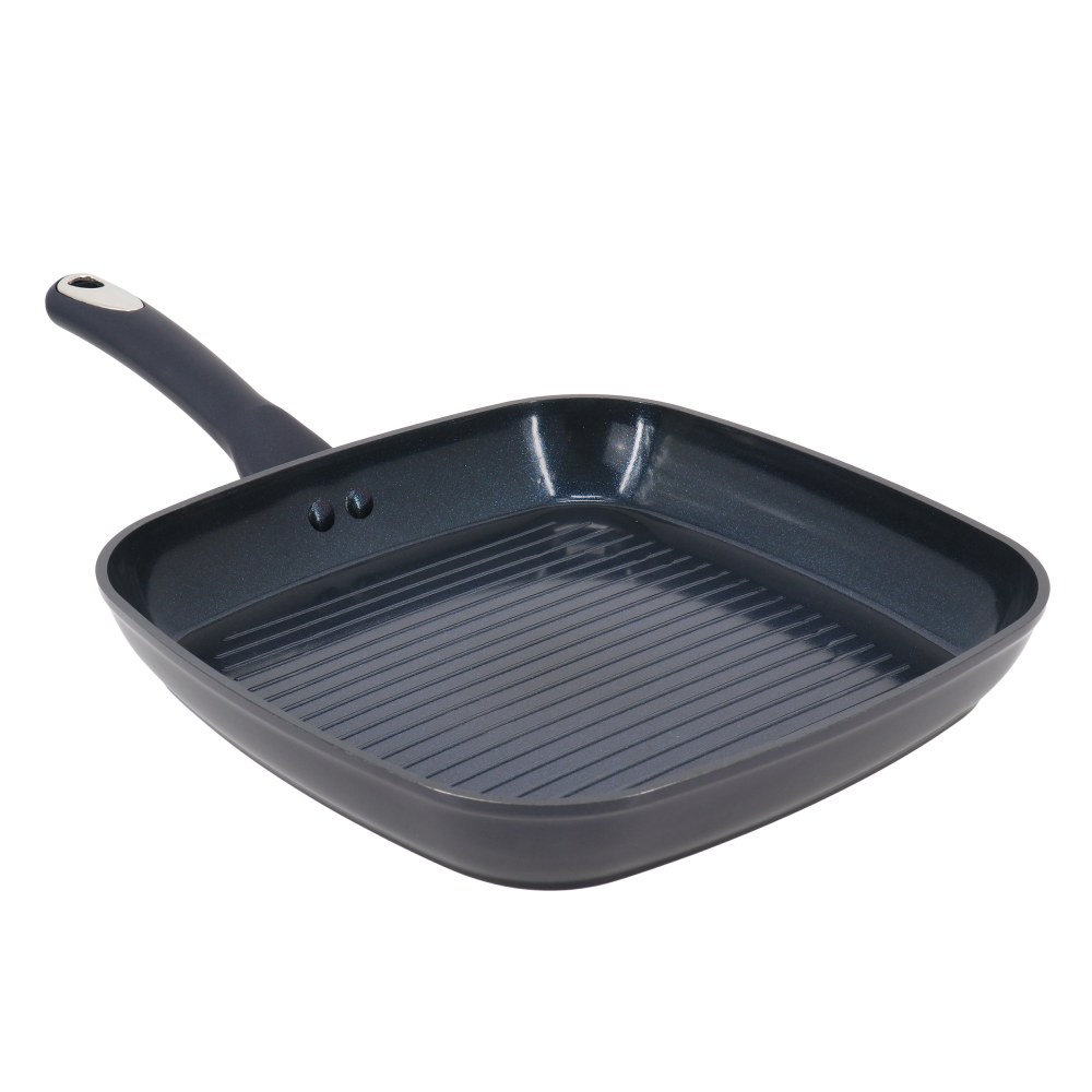 Oster Hawke Aluminum Ceramic Nonstick Square Grill Pan,