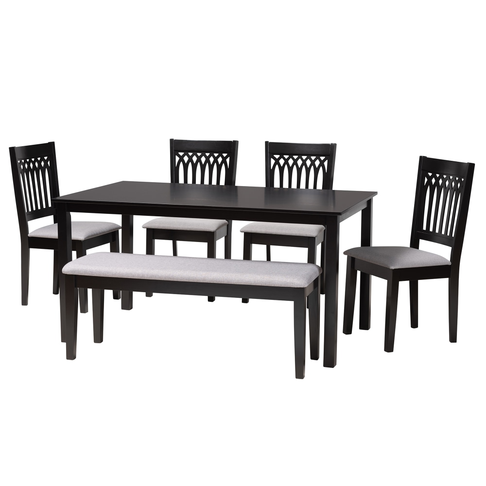 Baxton Studio Genesis Modern Fabric/Finished Wood 6-Piece Dining