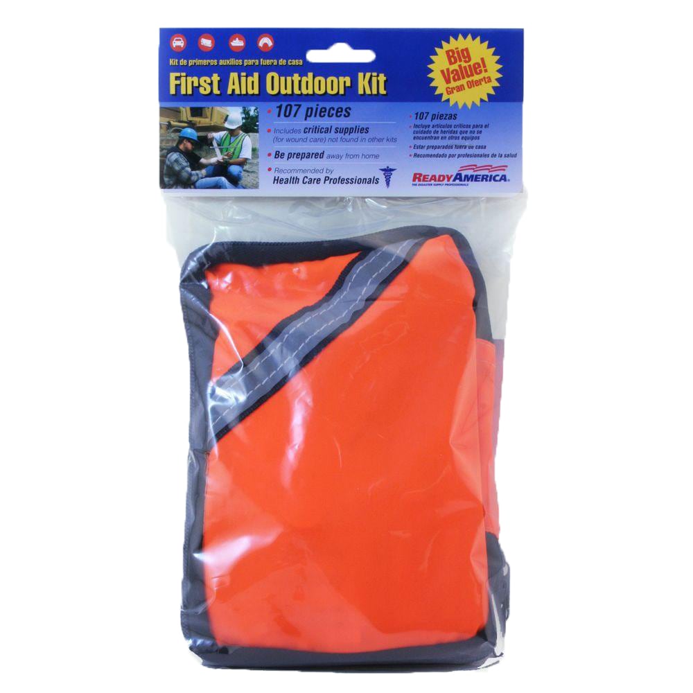 Ready America® 107-Piece First Aid Outdoor Kits, Orange,