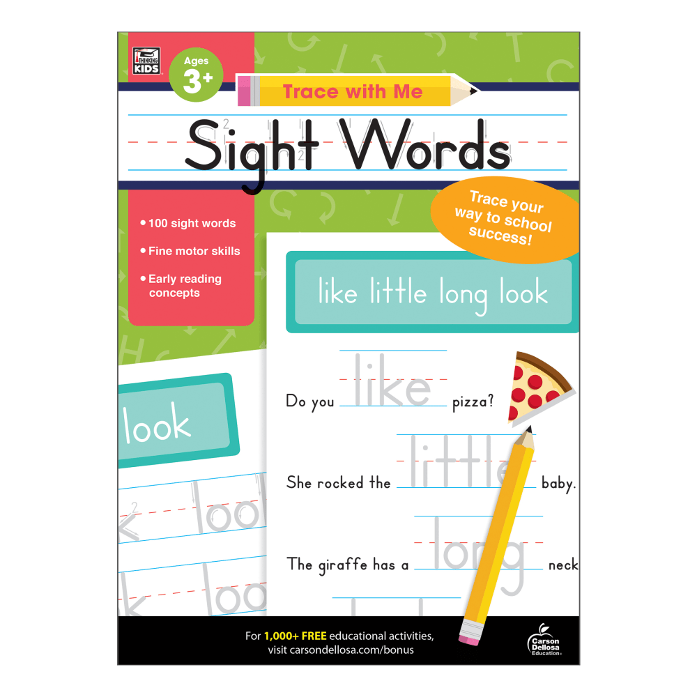 Carson-Dellosa Trace With Me: Sight Words Activity Book,