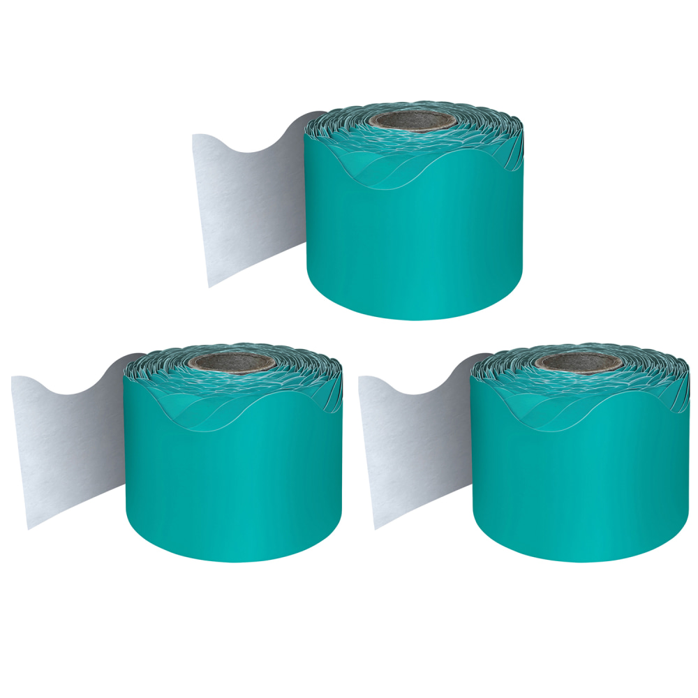 Carson Dellosa Education Rolled Scalloped Borders, Teal, 65&#x27;