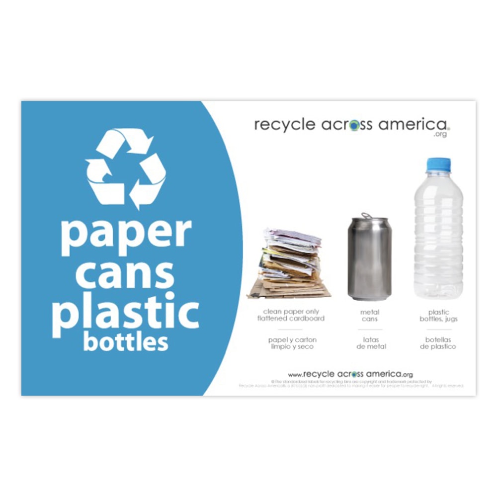 Recycle Across America Paper, Cans And Plastic Standardized