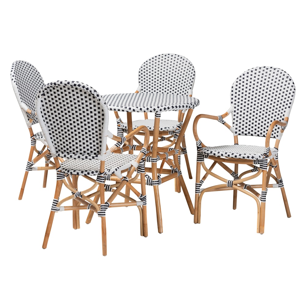 Baxton Studio Naila Plastic And Rattan 5-Piece Indoor