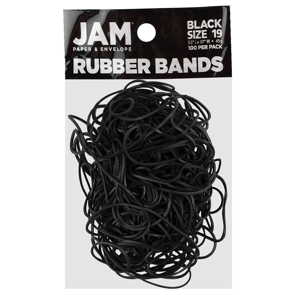JAM Paper® Rubber Bands, Black, Size 19, Pack