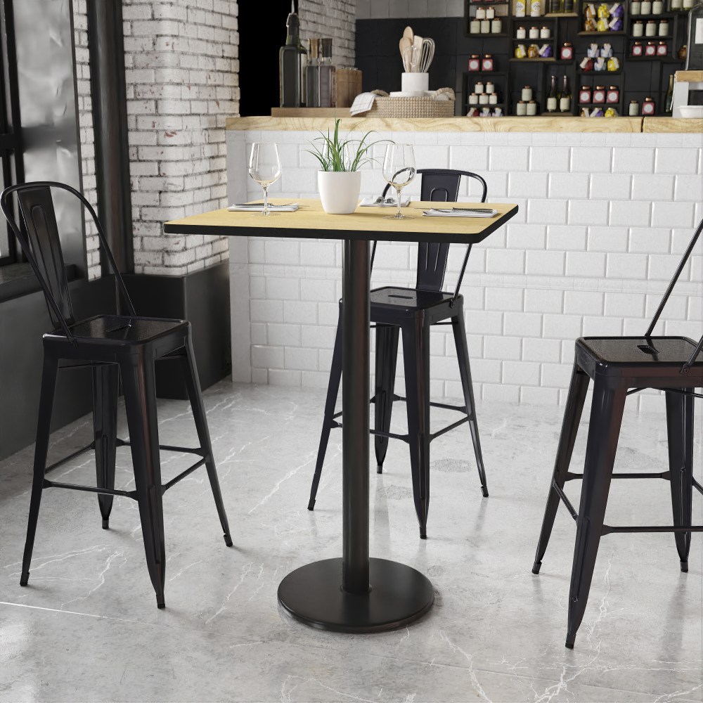 Flash Furniture Square Laminate Table Top With Round