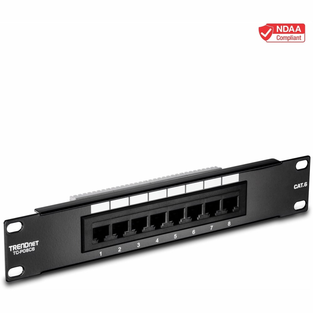 TRENDnet 8-Port Cat6 Unshielded Patch Panel, TCP08C6