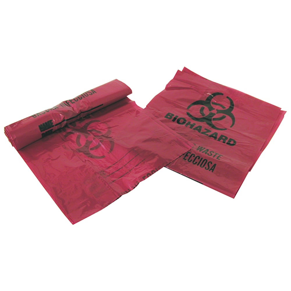 Unimed Stick-On Biohazard Infectious Waste Bags, 3 Gallons,