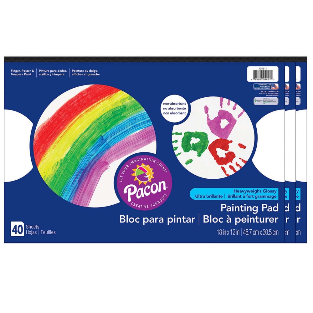 Prang® Painting Paper Pads, 18" x 12", White,