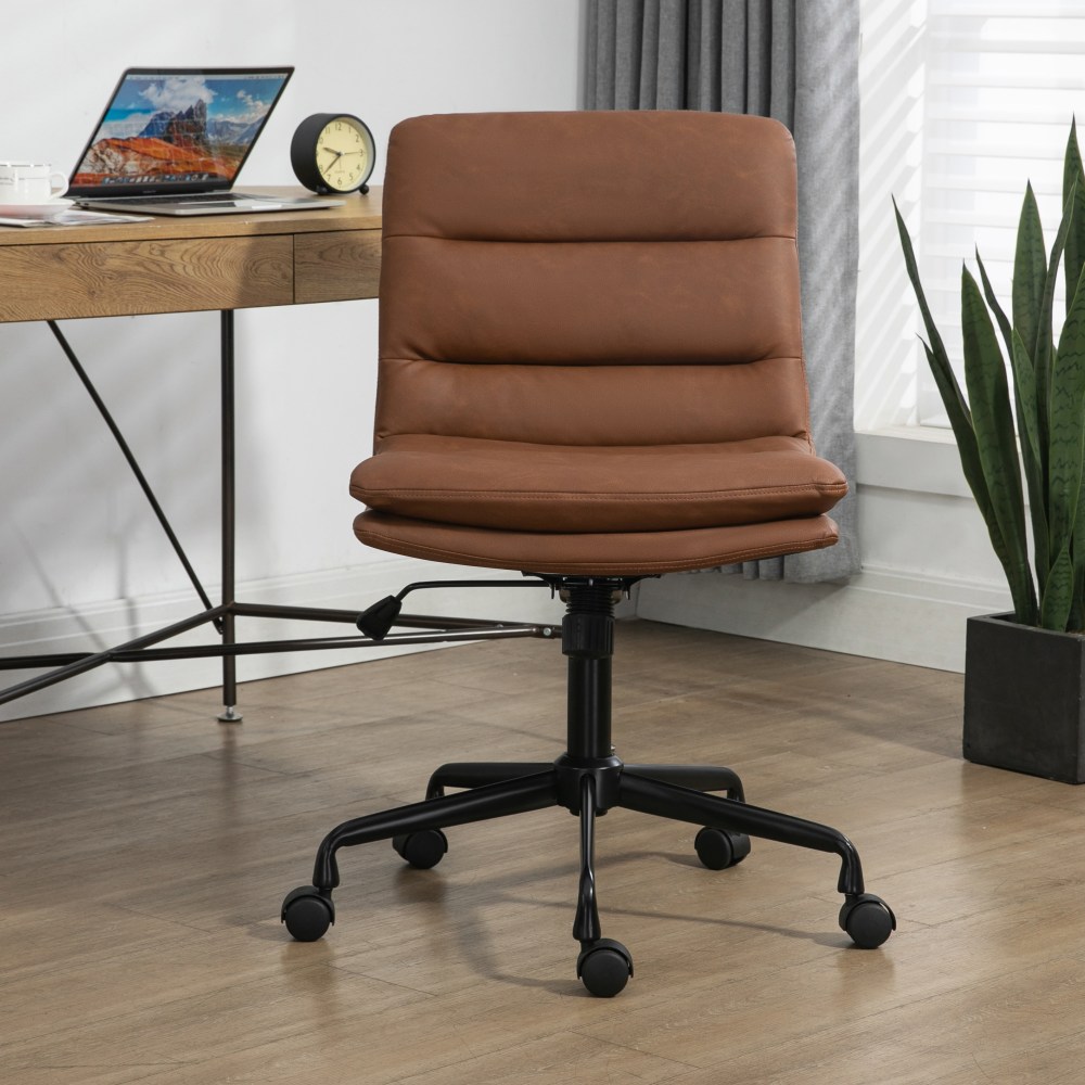 Glamour Home Ayuka Ergonomic Faux Leather Mid-Back Adjustable