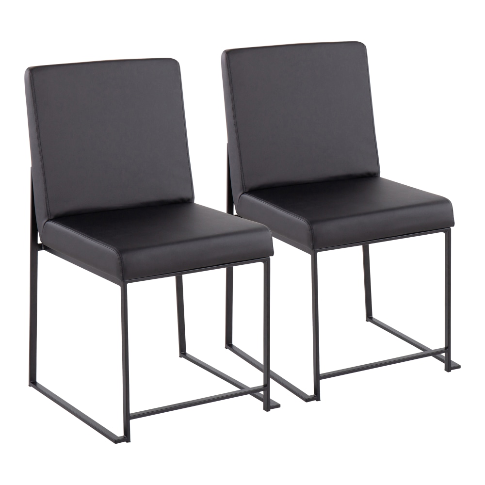 LumiSource High-Back Fuji Dining Chairs, Black, Set Of