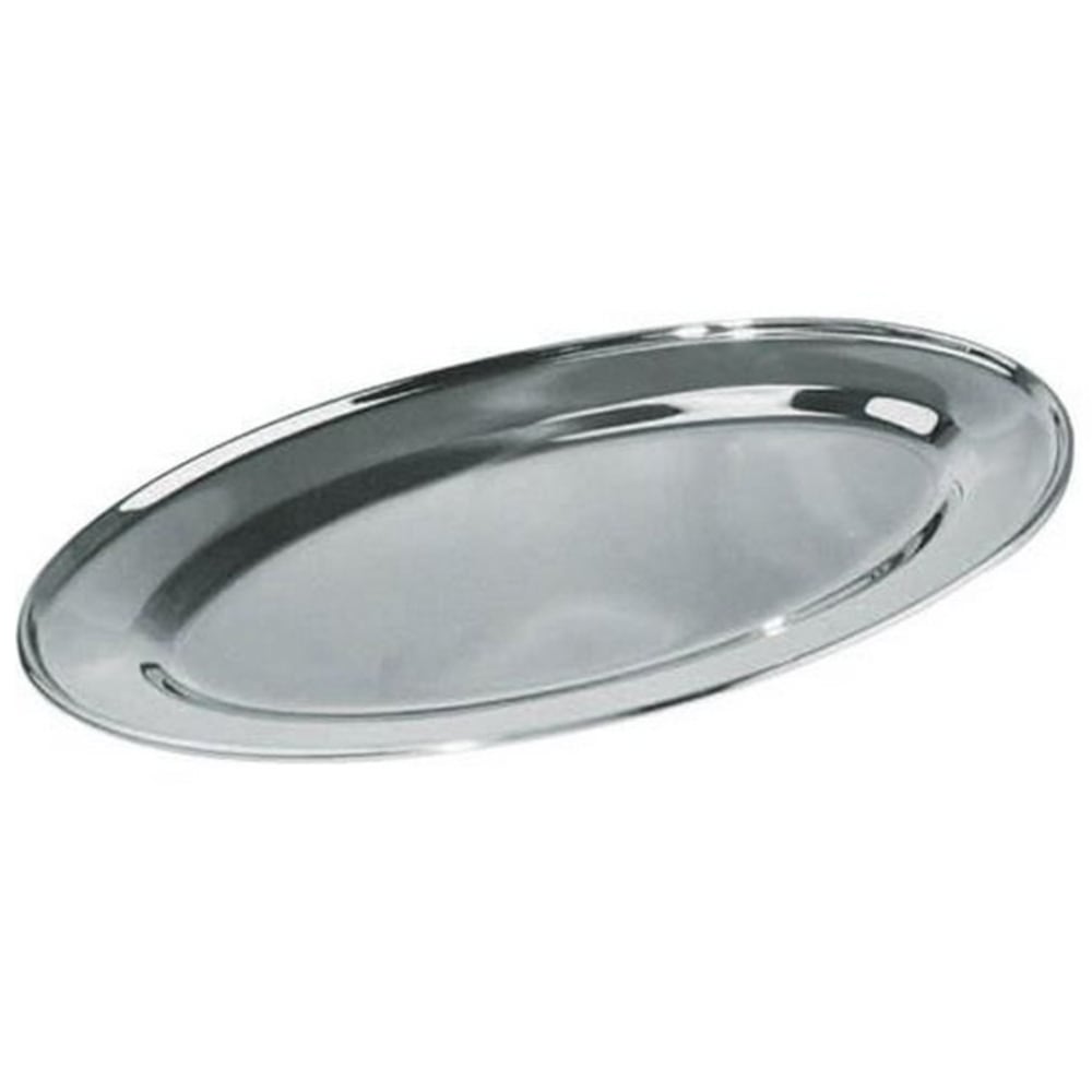Winco Oval Stainless-Steel Platter, 12" x 8-5/8",