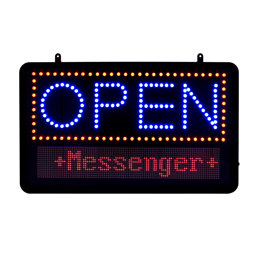 Alpine LED Programmable Open Sign, 11" x 13",
