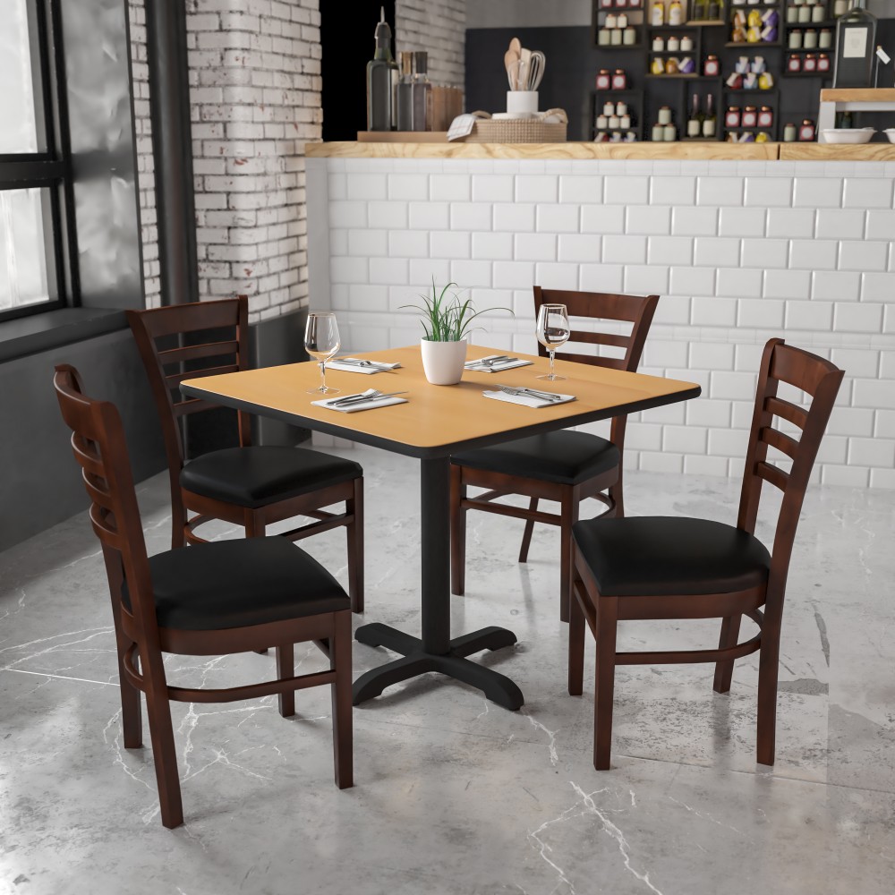 Flash Furniture HERCULES Ladder Back Wood Restaurant Accent