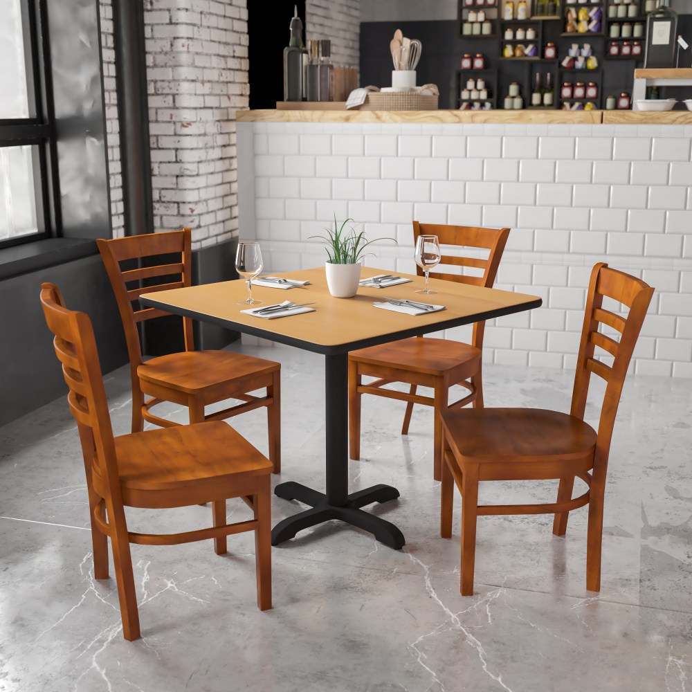 Flash Furniture Ladder Back Wood Restaurant Accent Chair,