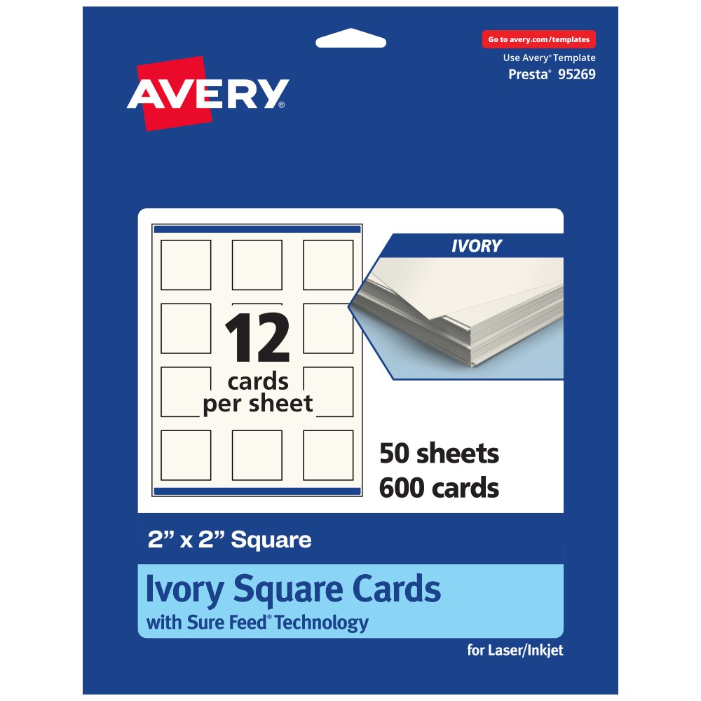 Avery® Printable Business Cards With Sure Feed® Technology,