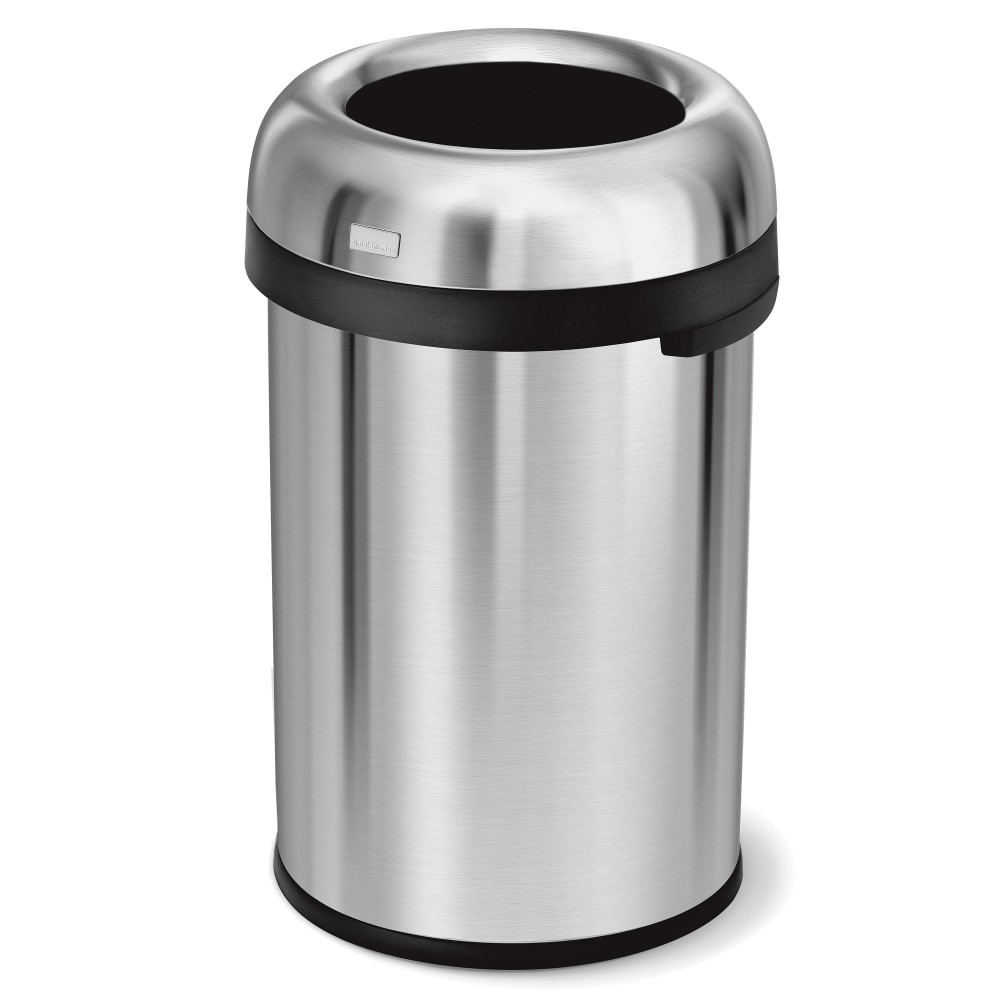 simplehuman Commercial Open Top Trash Can, Bullet Round,