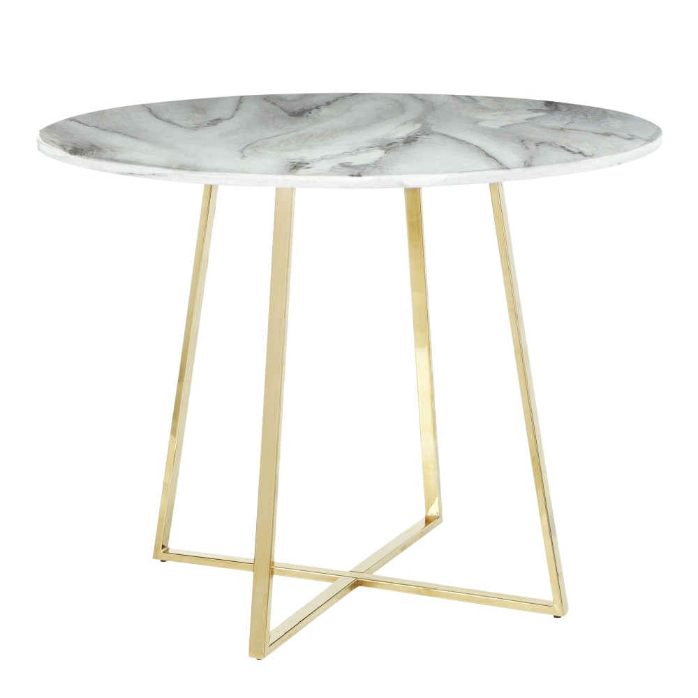 LumiSource Cosmo Marble Dining Table, 31"H x 39-1/2"W