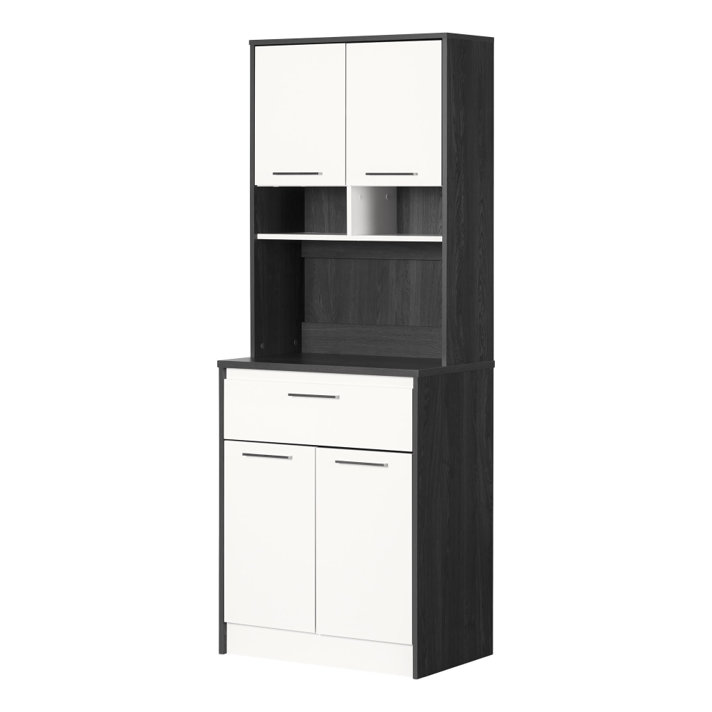 South Shore Myro 29"W Pantry Cabinet, Gray Oak/White