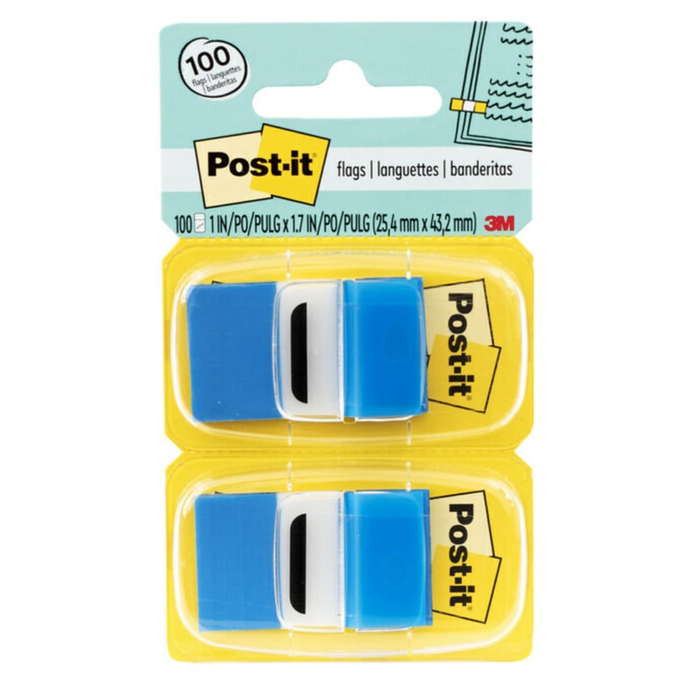 Post-it® Flags, 1" x 1 -11/16", Blue, 50