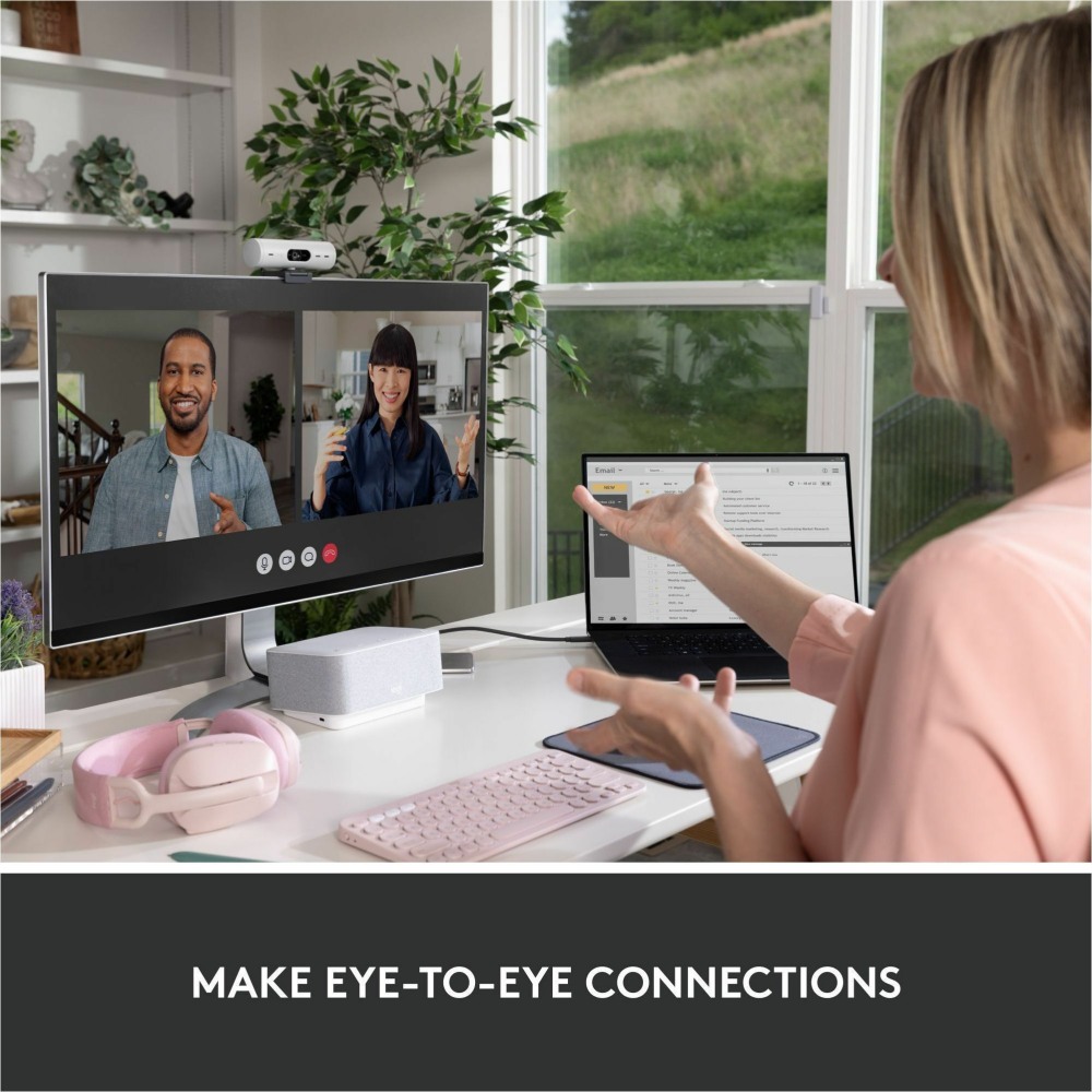 Logitech® BRIO 500 Webcam, Off White