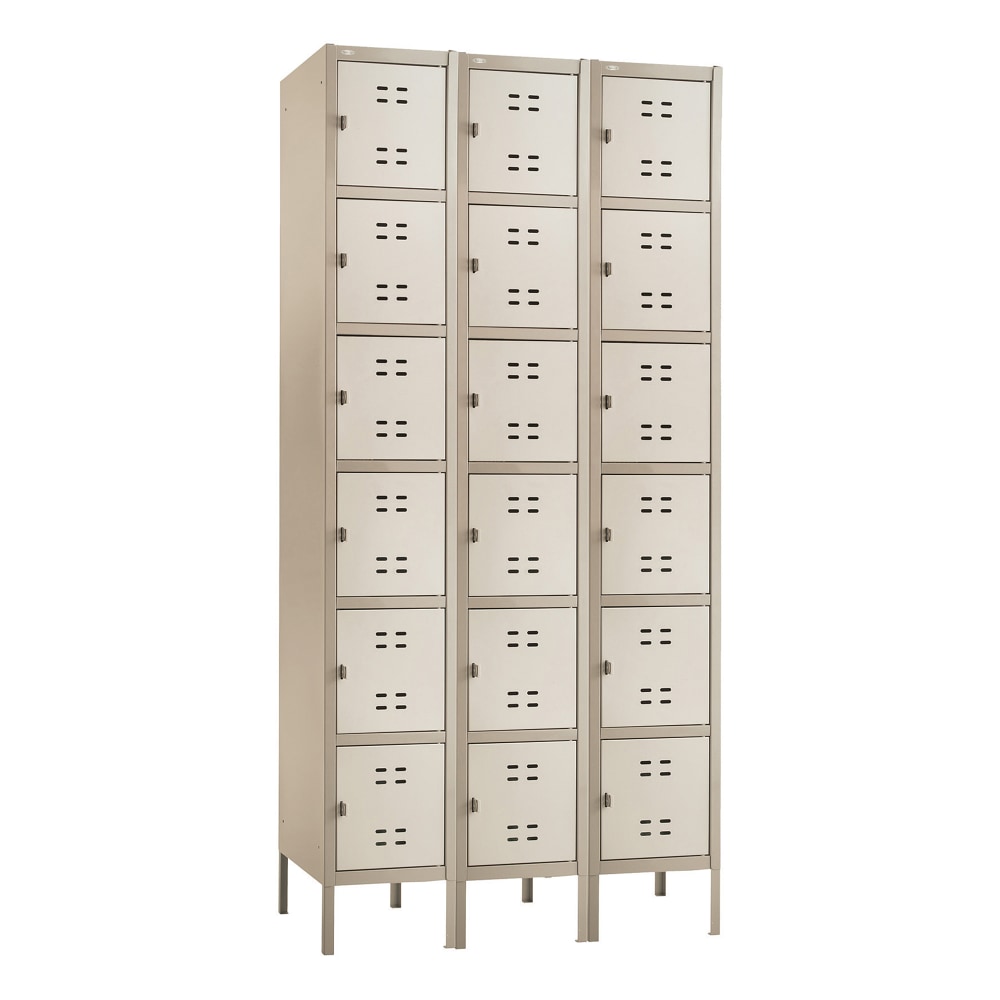 Safco® Storage Lockers, 6-Box, Bank Of 3 Lockers,
