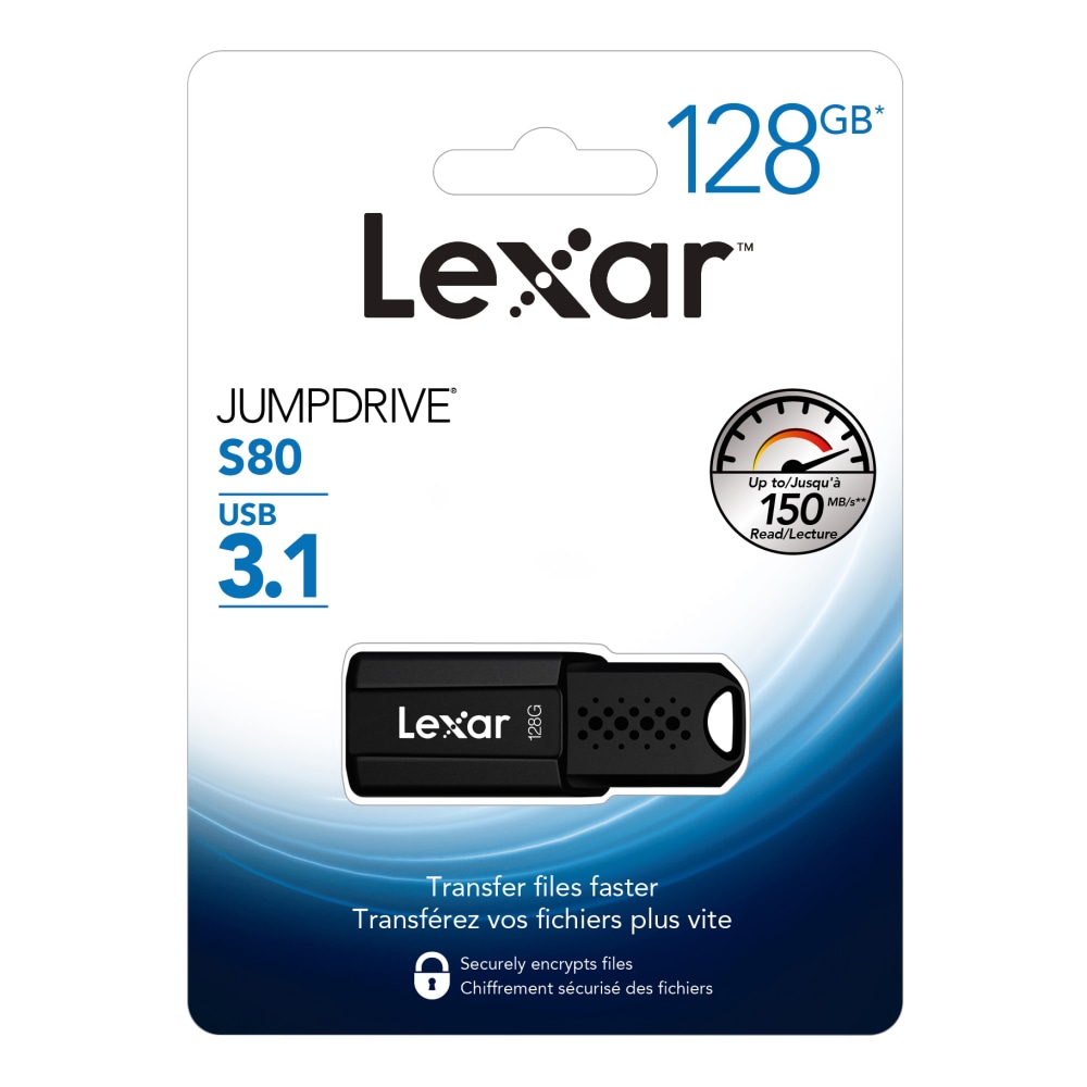 Lexar® JumpDrive® S80 USB 3.1 Flash Drive, 128GB,