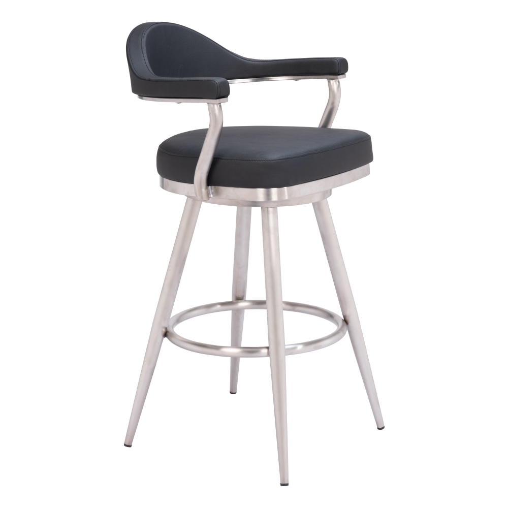 Zuo Vagur Swivel Barstool, Black