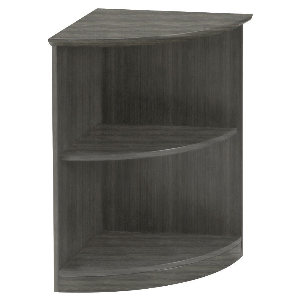 Mayline® Medina 30"H 2-Shelf Open 1/4-Round Bookcase, Gray