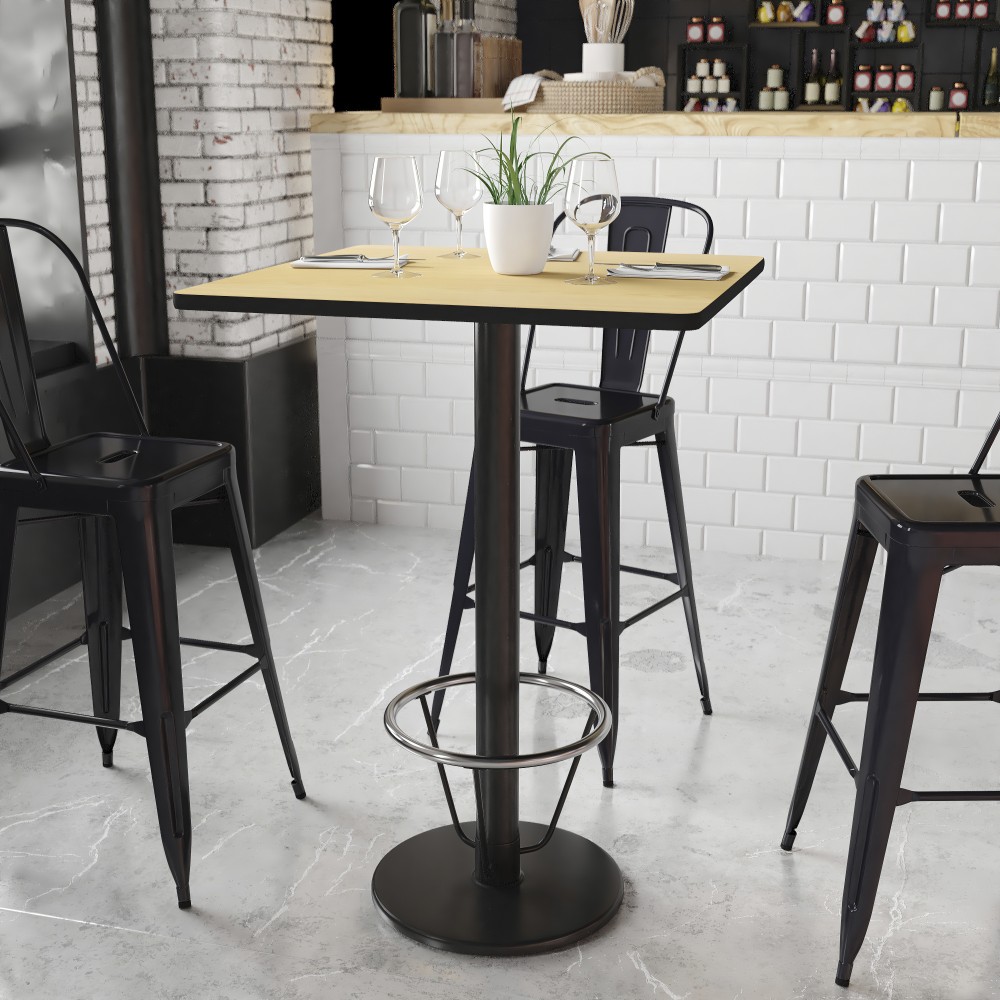 Flash Furniture Laminate Square Table Top With Round