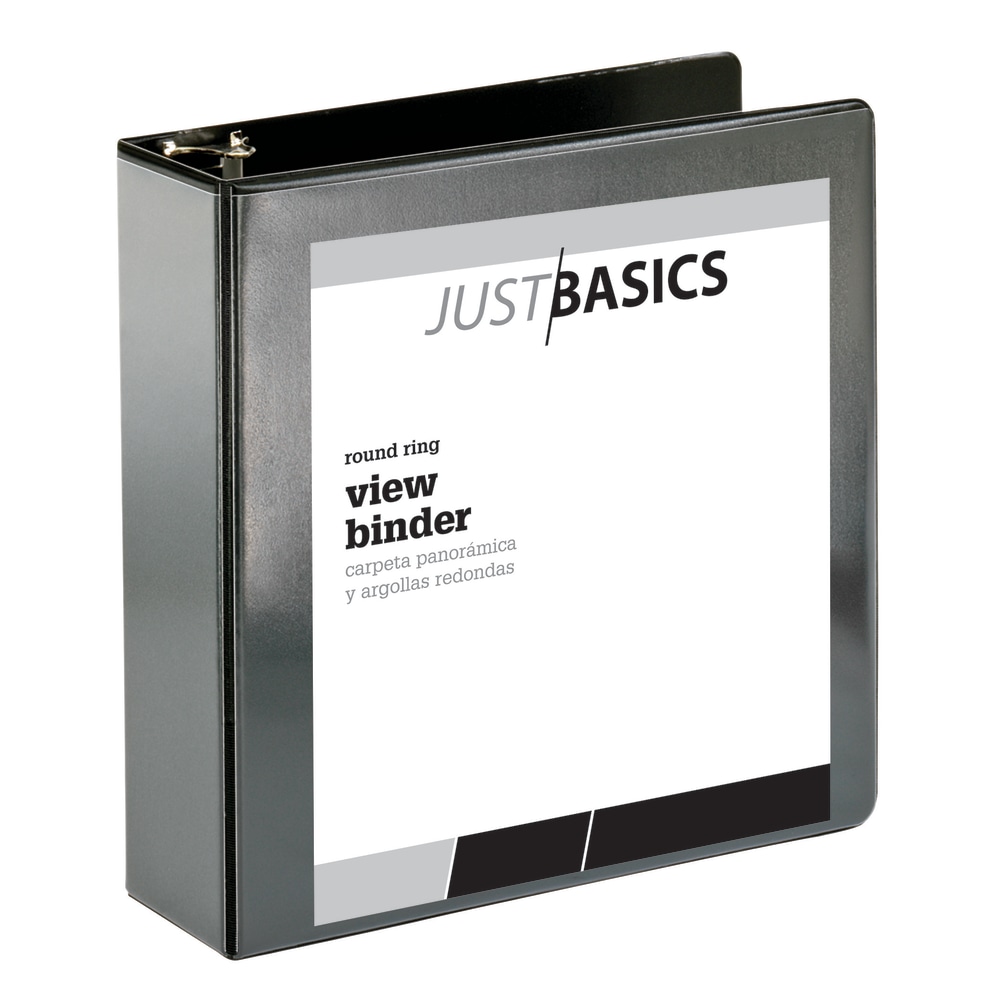 Just Basics® Basic View 3-Ring Binder, 3" Round