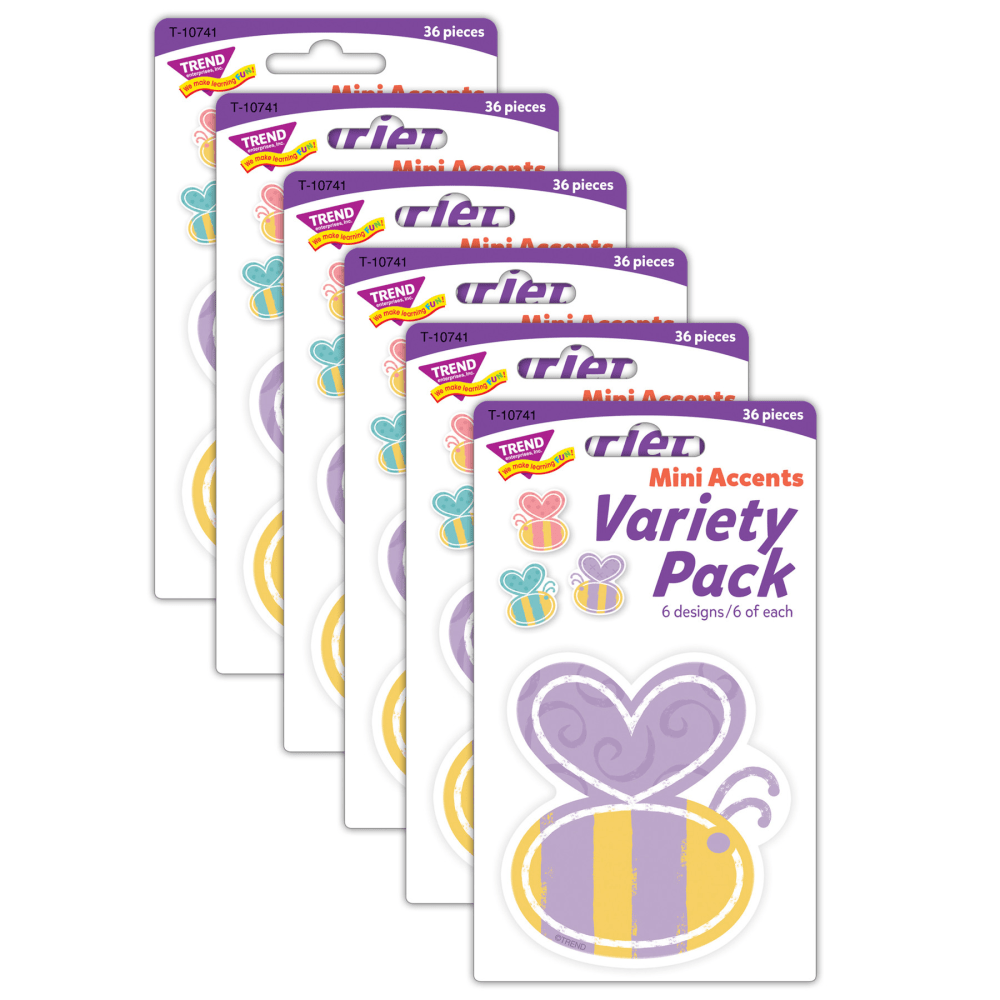 Trend Mini Accents, Garden Bees, 36 Accents Per