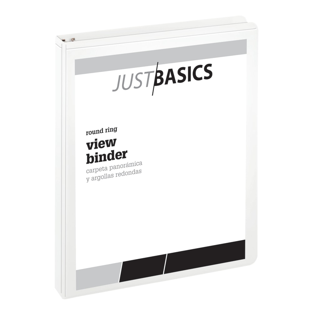 Just Basics® Basic View 3-Ring Binder, 1" Round