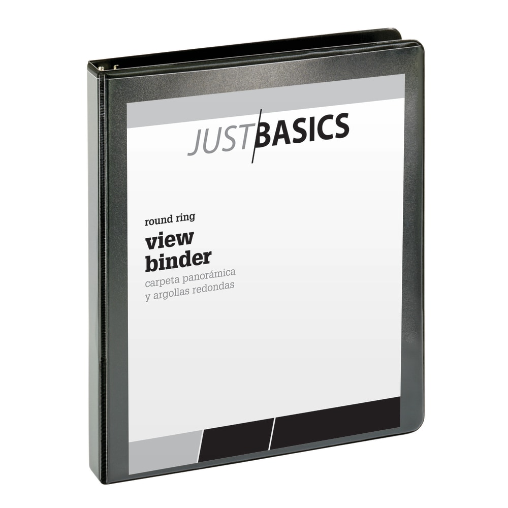 Just Basics® Basic View 3-Ring Binder, 1" Round
